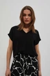 Блузка жіноча MOODO 4047 46 (XXXL) чорна - изображение 1