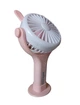 Вентилятор ручний акумуляторний Mini Fan CS092-4 з вушками, підставкою, підсвічуванням та USB-зарядкою Рожевий - зображення 3