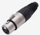 Кабельный разъем XLR HFC3FXL гнездо 3 контакта гнездо (мама) пайка цвет никель контакты никель MOCO (КНР) - изображение 1