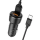 Автомобільний зарядний пристрій з швидкою зарядкою 2 USB + кабелт Type-C для телефона PORT QC3.0 Black, Borofone (6974443382853) - зображення 1