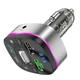 FM модулятор с зарядкой HOCO Crystal transparent discovery edition FM transmitter (2USB, 3A/18W, QC). Gray - изображение 3