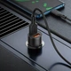 Автомобільний зарядний пристрій для телефона 2 USB та кабелем Type-C Wisdom Car Charger Black, Borofone (6934443387391) - зображення 3