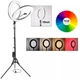 Лампа кільцева LED 45 см MJ-45 18" RGB 64 ПК + 416 ПК lights з 3 тримачами для телефону зйомки фото і відео без штатива чорний Без Бренда (756479) - зображення 8