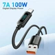 Кабель Essager USB – Type-C PD 100W (20V/5A) LED дисплей быстрая зарядка и передача данных 2000мм Black (692806981545) - изображение 4