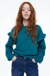 Зеленый укороченный свитшот для девочек H&M 8-10 лет 134-140 см - изображение 1