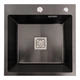 Кухонная мойка PVD Platinum Handmade HSBB 500x500x220 черная (квадратный сифон, 3.0/1.0) - изображение 1