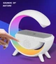 Настільна смарт гугл лампа нічник RGB 10W GS-7214 G-Smart Light Sound Machine з бездротовою зарядкою 15W та Bluetooth колонкою 3W Біла - зображення 10