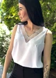 Fashions • Блузка без рукавів з глибоким декольте "Glo" Fashions 42-44 білий (4711-фг) - зображення 2