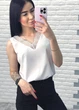 Fashions • Блузка без рукавів з глибоким декольте "Glo" Fashions 42-44 білий (4711-фг) - зображення 4