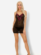 Komplet erotyczny (halka + figi stringi) LivCo Corsetti Fashion Loritan LC 99185 L/XL Black (5903050369767) - obraz 3