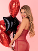 Еротичний комплект (пеньюар + трусики-стринги) LivCo Corsetti Fashion Sensual Heart LC 90005 S/M Червоний - зображення 2