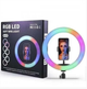 Кольцевая лампа разноцветная RGB LED RinG MJ 33 с держателем для смартфона без штатива (YС1218) - изображение 2