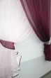 Кухонні шторки VR-Textil № 060к "Дует" з підв'язками рожевий з бордовим 320х170 см (52-0025) - зображення 5