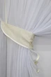 Кухонные шторки VR-Textil № 060к "Дуэт" с подвязками белый с светло-бежевым 330х170 см (50-749) - изображение 3