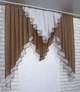 Кухонний ламбрекен VR-Textil № 022к коричневий з білим 150х150 см (50-183) - зображення 8