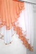 Кухонный ламбрекен VR-Textil № 022к персиковый с белым 150х150 см (50-975) - изображение 3