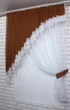 Кухонный комплект VR-Textil № 062к шторка с ламбрекеном коричневый с белым 180х170 см (50-479) - изображение 2