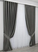 Комплект готовых штор VR-Textil Бархат № 1217 ш Серо-коричневый 100х275 см 2 шт (31-522) - изображение 3
