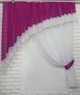 Кухонный комплект VR-Textil № 062к шторка с ламбрекеном фуксия с белым 150х170 см (50-070) - изображение 1