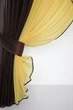 Кухонные шторки VR-Textil № 096к с подвязками венге с желтым 400х170 см (50-677) - изображение 3