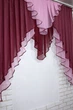 Кухонний ламбрекен VR-Textil № 022к бордовий з рожевим 150х150 см (50-553) - зображення 4