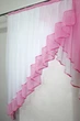 Кухонна занавіска VR-Textil № 023к рожевий з білим 150х150 см (50-523) - изображение 3
