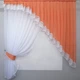 Кухонный комплект VR-Textil № 062к шторка с ламбрекеном персиковый с белым 150х170 см (50-073) - изображение 1