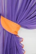Кухонные шторки VR-Textil № 060к "Дуэт" с подвязками фиолетовый с оранжевым 330х170 см (50-322) - изображение 3