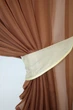 Кухонні шторки VR-Textil № 076к "Дует" з підв'язками коричневий з бежевым 280х170 см (50-075) - зображення 3