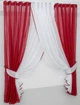 Кухонные шторки VR-Textil № 096к с подвязками красный с белым 400х170 см (50-806) - изображение 2