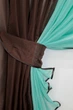 Кухонные шторки VR-Textil № 096к с подвязками венге с бирюзовым 400х160 см (59-401) - изображение 3