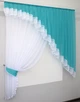 Кухонный комплект VR-Textil № 062к шторка с ламбрекеном лазурный с белым 150х170 см (52-0013) - изображение 2