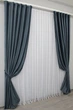 Комплект готовых штор VR-Textil Бархат Kadife № 1132ш Темно-синий 150х275 см 2 шт (30-948) - изображение 3