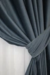 Комплект готовых штор VR-Textil Бархат Kadife № 1132ш Темно-синий 150х275 см 2 шт (30-948) - изображение 4