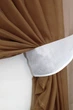 Кухонные шторки VR-Textil № 076к "Дуэт" с подвязками коричневый с белым 270х170 см (50-644) - изображение 3