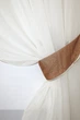 Кухонные шторы VR-Textil № 091к с ламбрекеном и подвязками коричневый с молочным 280х170 см (50-274) - изображение 2