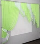 Кухонный комплект VR-Textil № 070к шторка с ламбрекеном салатовый с белым 200х170 см (50-377) - изображение 1