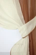 Кухонні штори VR-Textil № 017к комбіновані з підв'язками коричневий з бежевим 265х170 см (50-022) - зображення 3