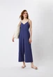 Комбінезон Uniqlo LINEN BLEND V NECK CAMISOLE JUMPSUIT розмір XXS темно синій (447079) - зображення 9