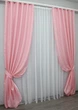 Комплект готовых штор VR-Textil Атлас Монорей № 972ш Розовый 100х270 см 2 шт (31-466) - изображение 2