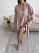 Женский подарочный комплект COSY: муслин халат + сорочка в упаковке, размер S, латте (P-M18L+SH/S) - изображение 3