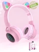 Беспроводные накладные наушники Hoco W27 Cat ear розовые - изображение 2