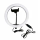 Кольцевая LED лампа LC-300 с 1 креплением для телефона и USB Черный 10 Вт (SN9QI11812) - изображение 1