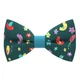 Метелик Bow Tie House синьо-зеленого відтінку з пташками та квіточками 09283 - зображення 1