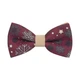 Метелик Bow Tie House вишневий з бежевими сніжинками 08574 - зображення 3