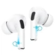 Бездротові навушники Hoco EW49 TWS Bluetooth 5.3 з мікрофоном, бездротовим заряджанням, вакуумні, білі - зображення 5