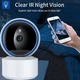 Высококачественная поворотная HD 1920x1080 видеоняня / радионяня Wi-Fi IP-камера с двухсторонней связью датчиком движенияи и ночным видением Yikoo YF5 white - изображение 11
