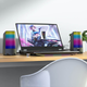 Комп'ютерні колонки з RGB підсвічуванням HOCO Rhythmic Spectrum desktop speaker (10W, AUX, Mic). Black - зображення 3