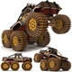 Дерев'яний 3D пазл-конструктор "MONSTER TRUCK" Жовто-Синій THEGRAVIX (03946) - зображення 5