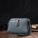 Модная сумка-клатч в стильном дизайне из натуральной кожи 22087 Vintage Серо-голубая - изображение 7